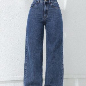 Jeans Donna Wide Leg Americani Vita Alta