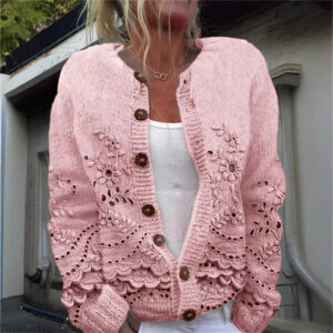 Cardigan da donna con stampa geometrica 3D
