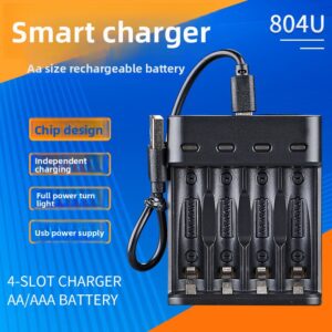 Caricabatterie USB per Pile Ricaricabili AA/AAA